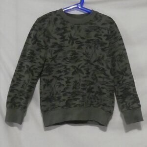 JOE FRESH KIDS | small (6) | Army Green Tropical Patterned Sweatshirt | NWOT